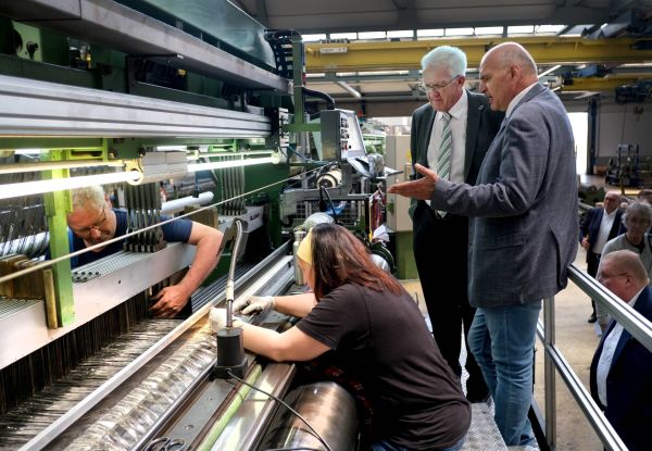 Siebfarbrik Winfried Kretschmann Besichtigung Maschine