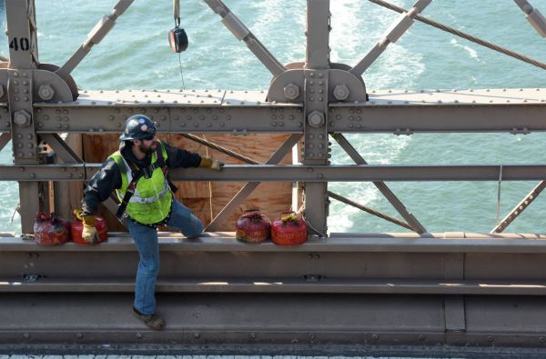 New York Strasse Street Brücke Worker